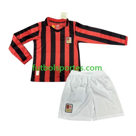 Camiseta AC Milan 125th Anniversary Niño Primera Equipación 2024/2025 Manga Larga